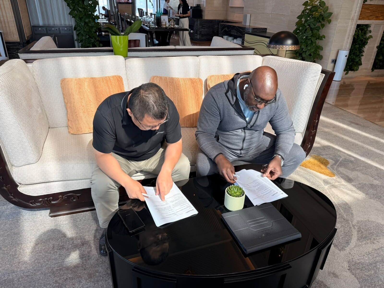 Reviewing the agreement before signature